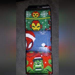 Marvel Spider Man Hulk Men Crew Socks 8-12